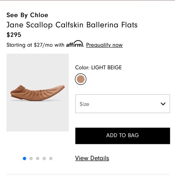 SEE BY CHLOE LEATHER BALLET FLATS - Picture 2 of 6